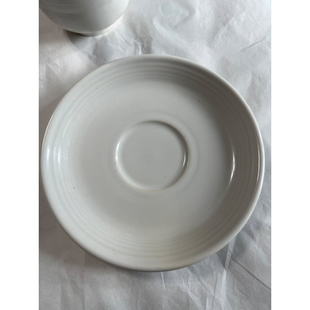 Vintage Fiesta H-L-O Genuine Lead-Free White Cup & Saucer Set Made In USA - Picture 3 of 7